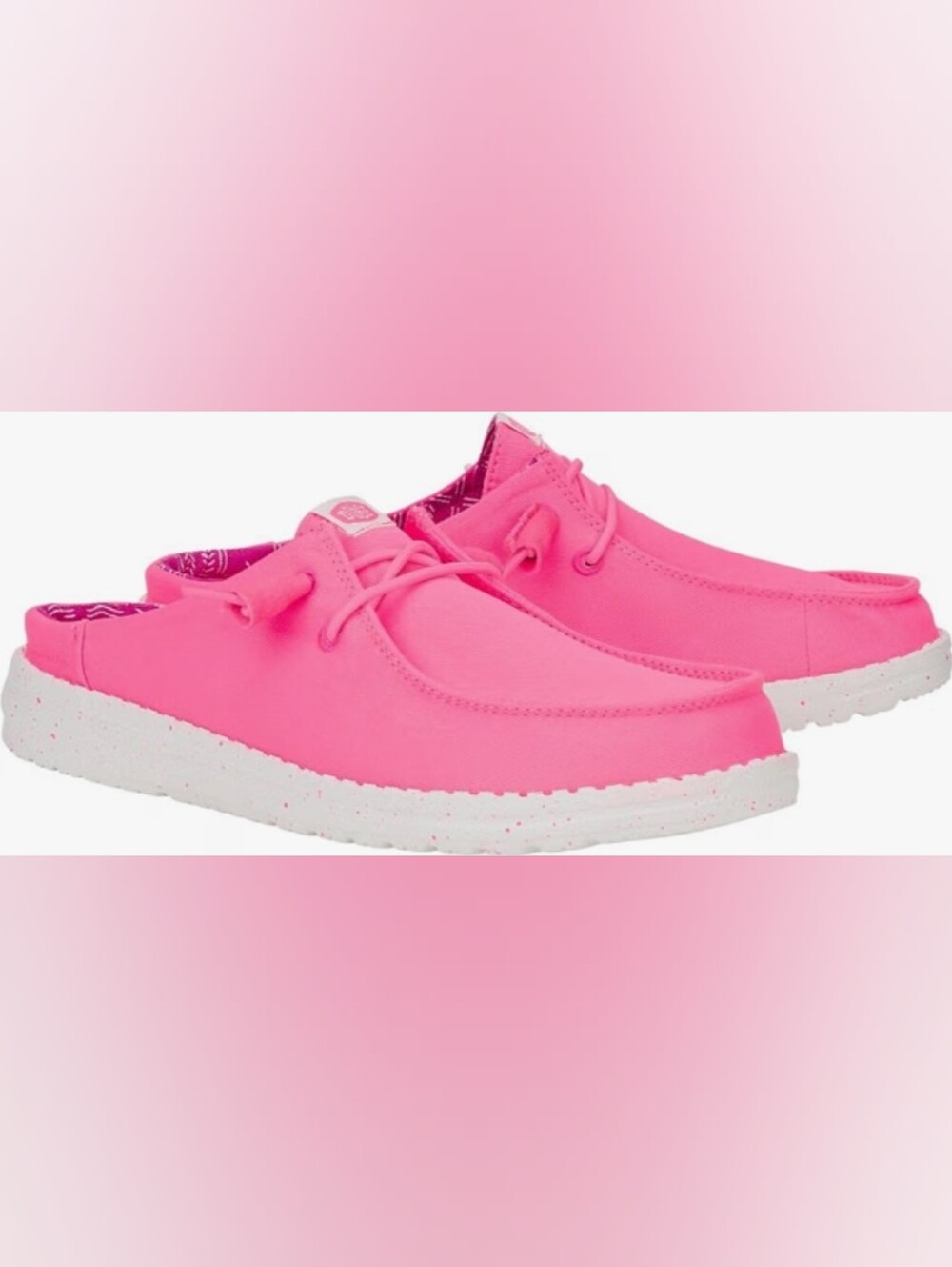 Neon Pink Hey Dude Slip-ons | 10